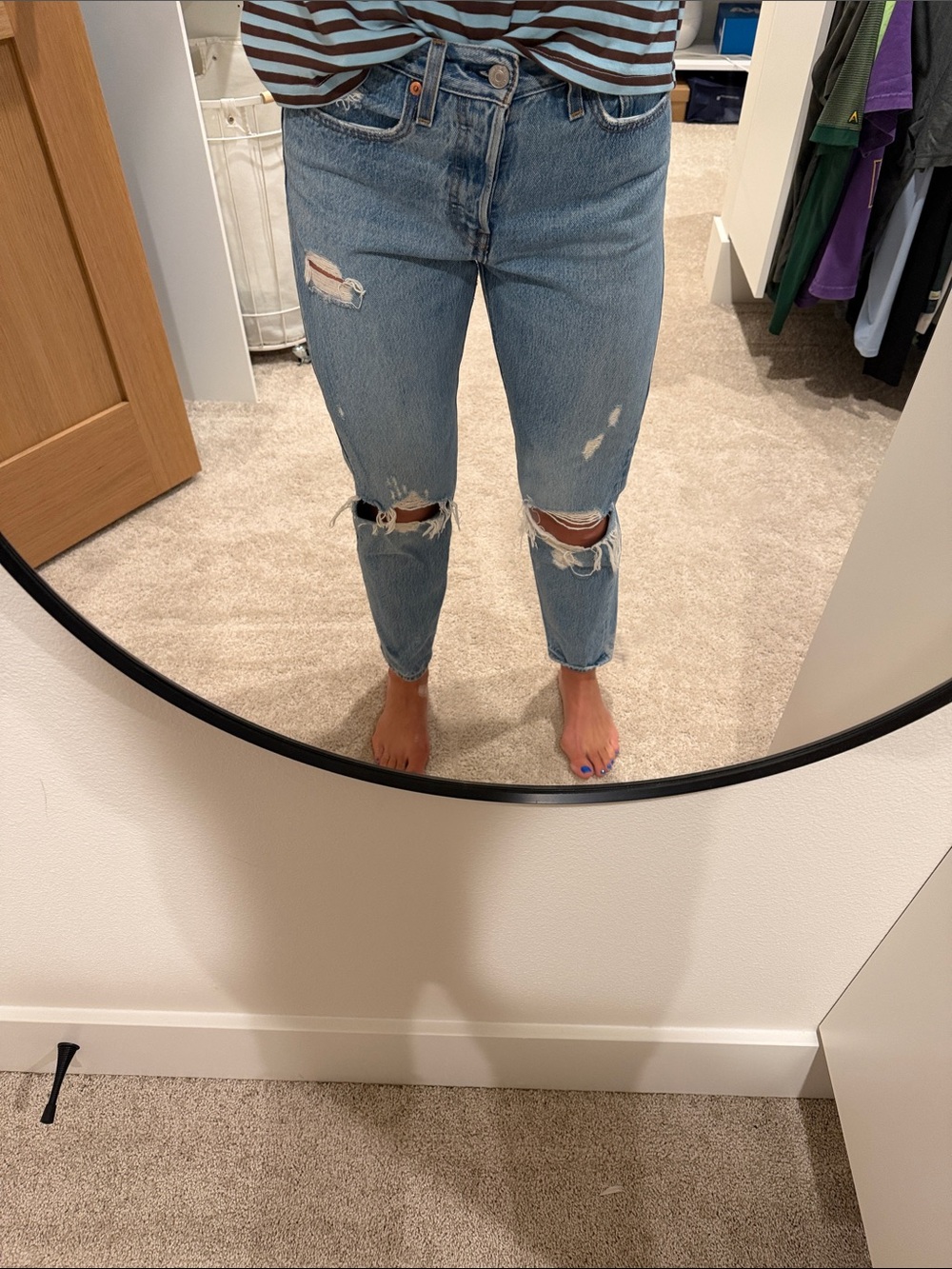 Levi's wedgie Distressed Light Blue Ripped Jeans